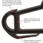 Black Tough Hook Hanger with labeled features on a white background