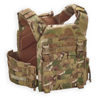 Multicam camouflage Lightweight Operational Plate Carrier (LOPC) from Chase Tactical on a white background
