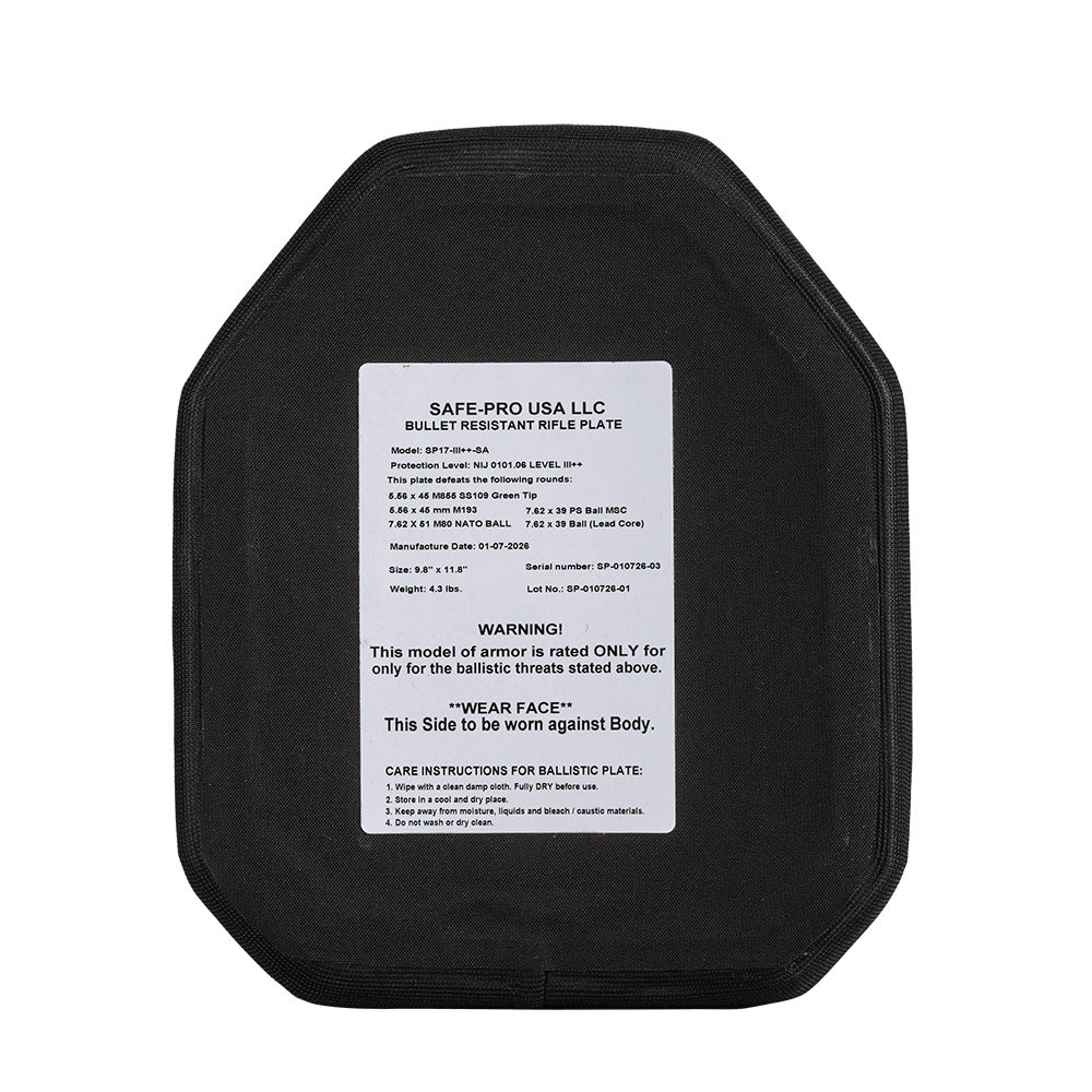 KORE ECO Level III++ Hard Armor Plates Shooter's Cut 10" x 12"